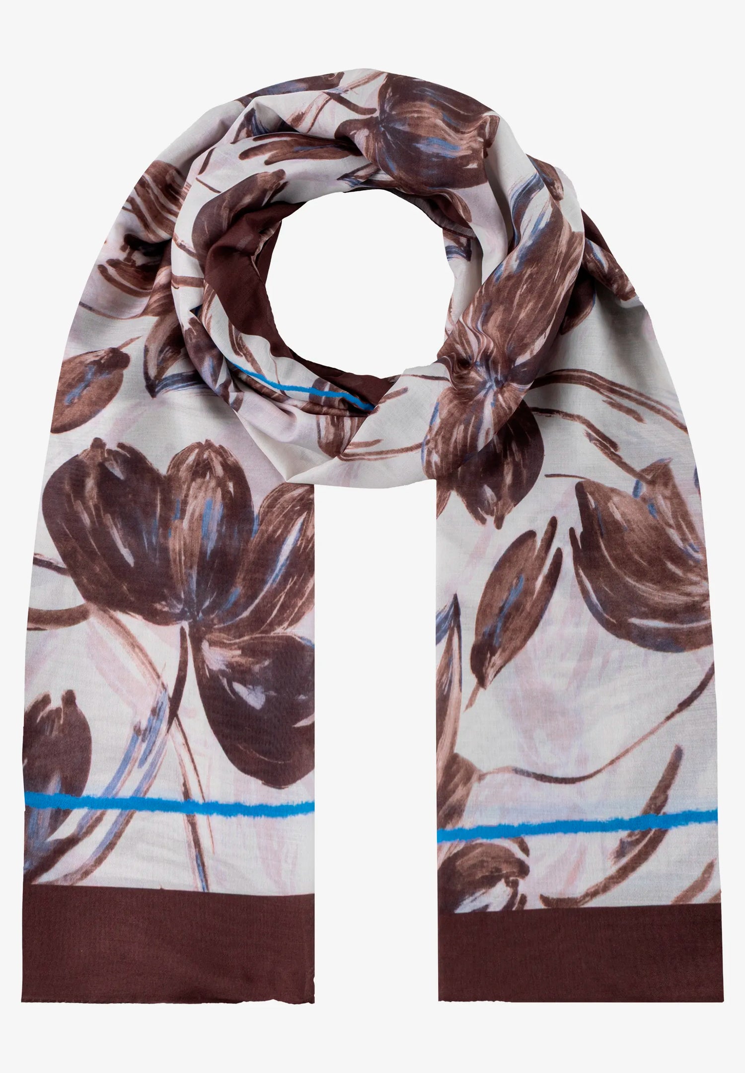 More &amp; More Brushstroke Flower Print Women Printed Scarf SKU: 61059001_5286 Image 02
