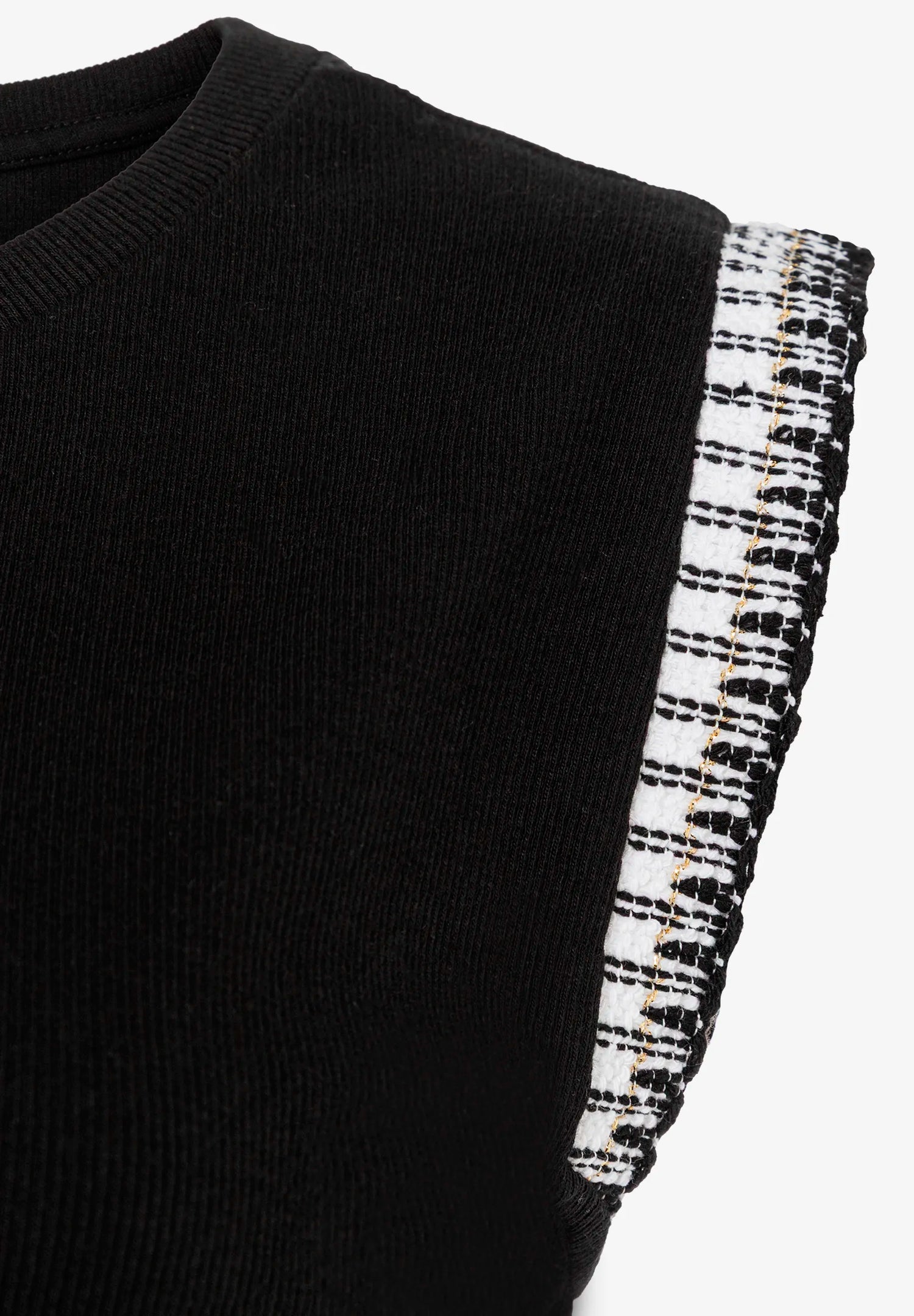 More &amp; More Black Women Ribbed Top with Border SKU: 61060062_0790 Image 05