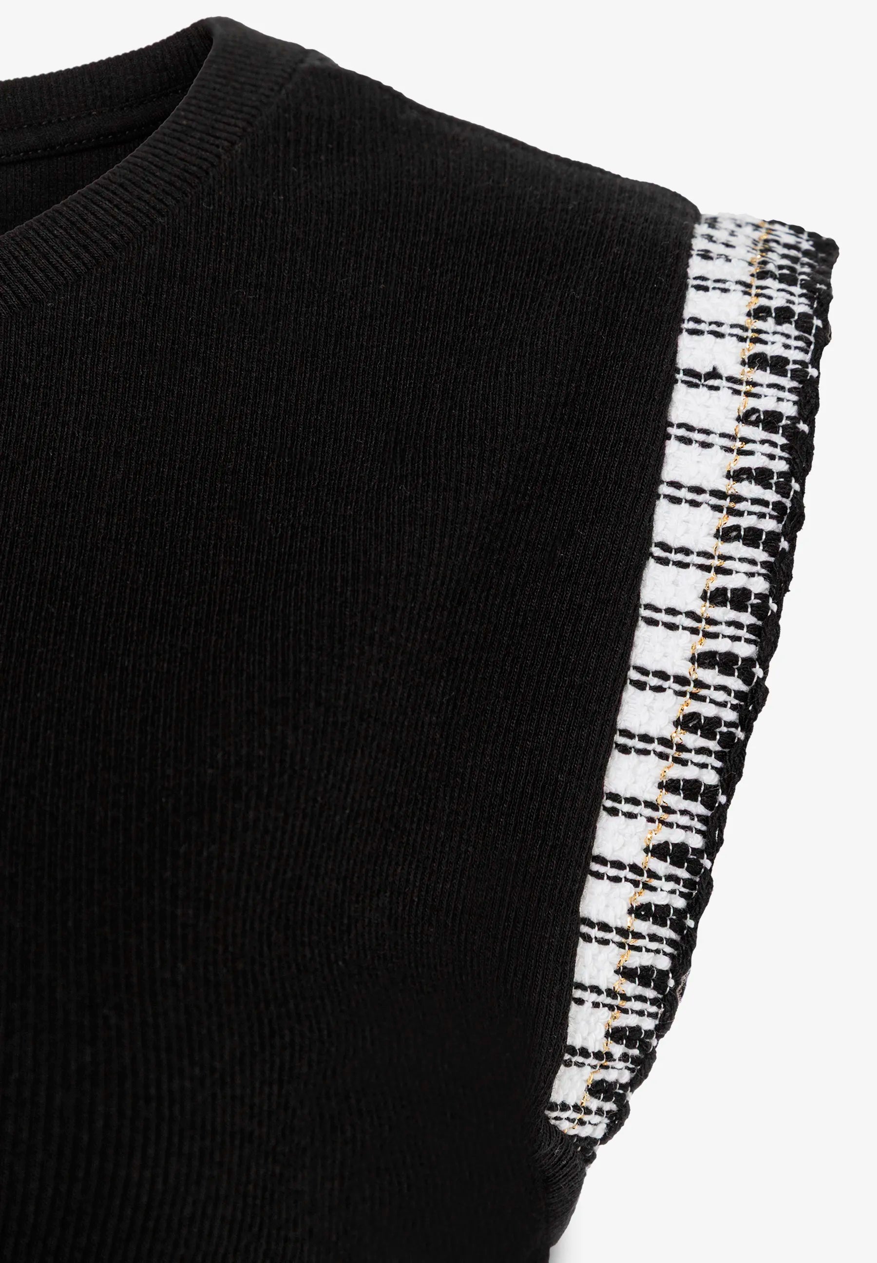 More &amp; More Black Women Ribbed Top with Border SKU: 61060062_0790 Image 05