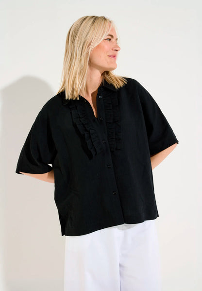 More &amp; More Black Women Blouse with Ruffles SKU: 61062058_0790 Image 01