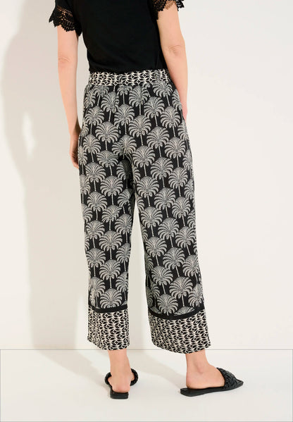 More &amp; More Twotone Palm Print Women Cropped Printed Trousers SKU: 61064051_2790 Image 03