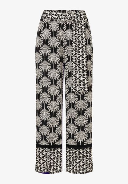 More &amp; More Twotone Palm Print Women Cropped Printed Trousers SKU: 61064051_2790 Image 04