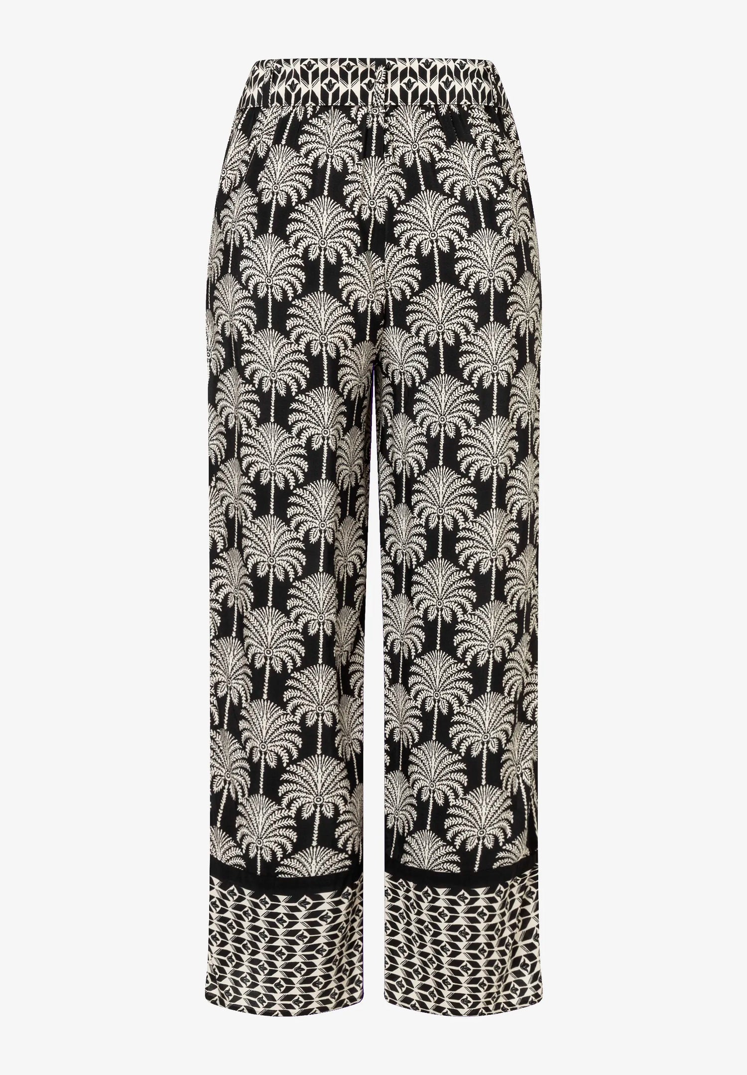 More &amp; More Twotone Palm Print Women Cropped Printed Trousers SKU: 61064051_2790 Image 05
