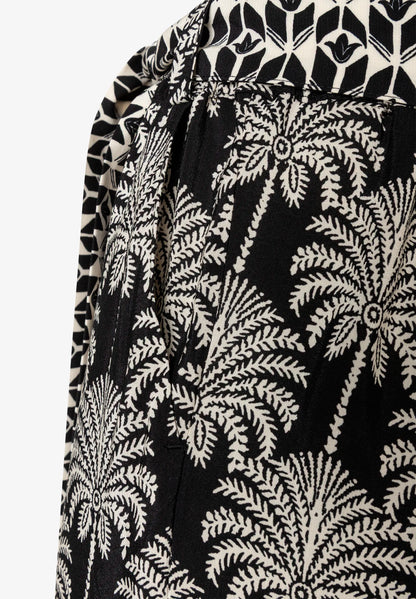 More &amp; More Twotone Palm Print Women Cropped Printed Trousers SKU: 61064051_2790 Image 06