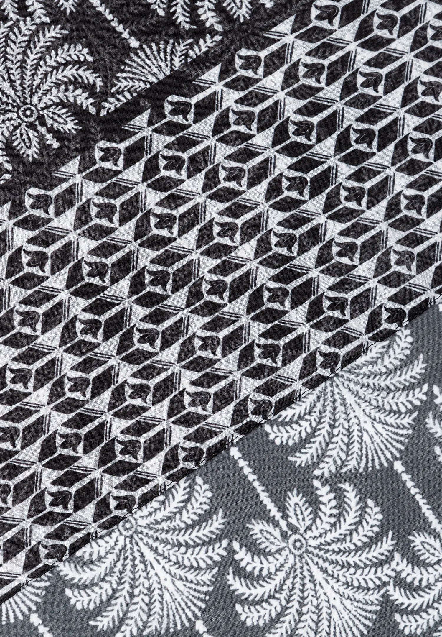 More &amp; More Twotone Palm Print Women Printed Scarf SKU: 61069012_2790 Image 05