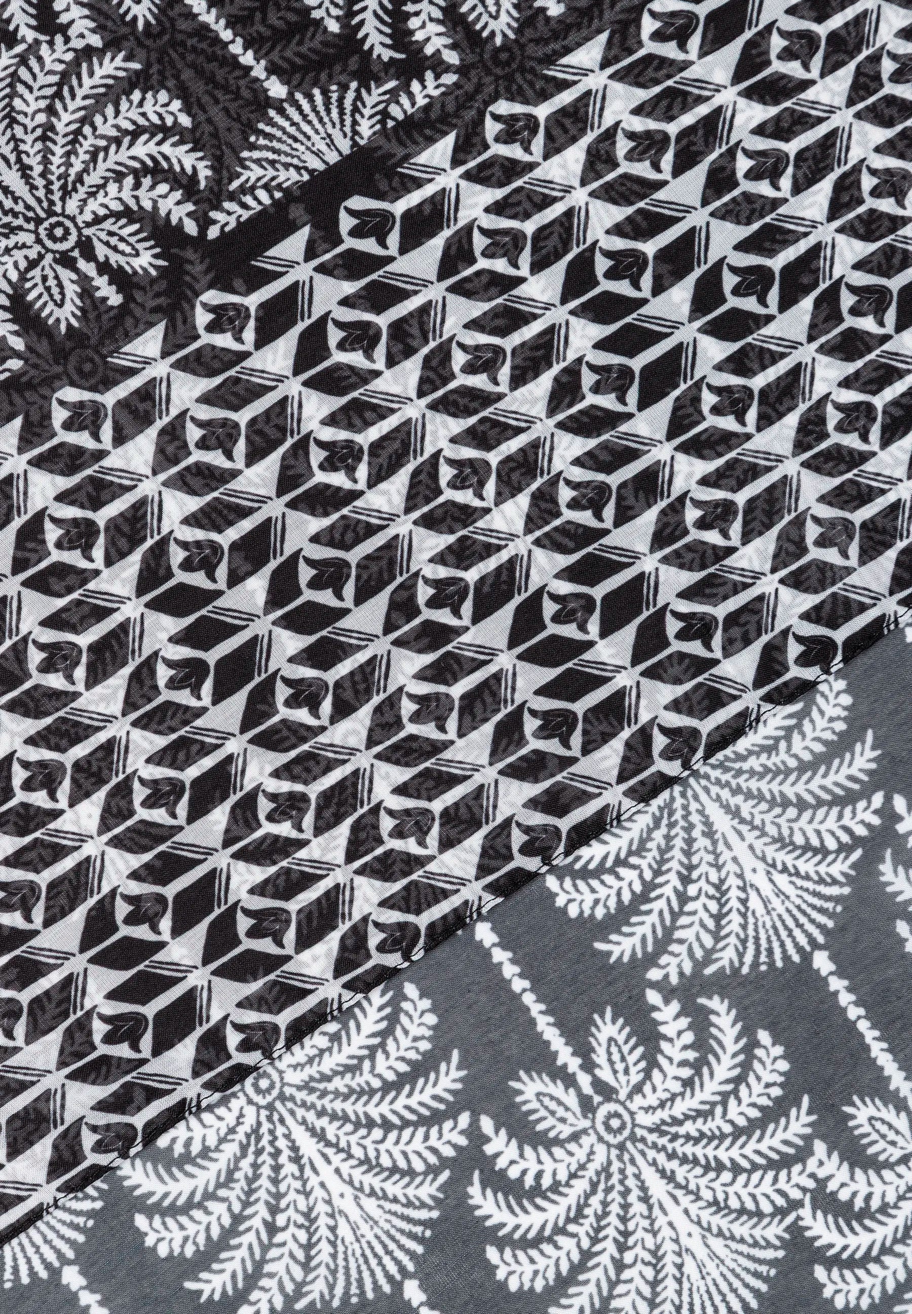 More &amp; More Twotone Palm Print Women Printed Scarf SKU: 61069012_2790 Image 05