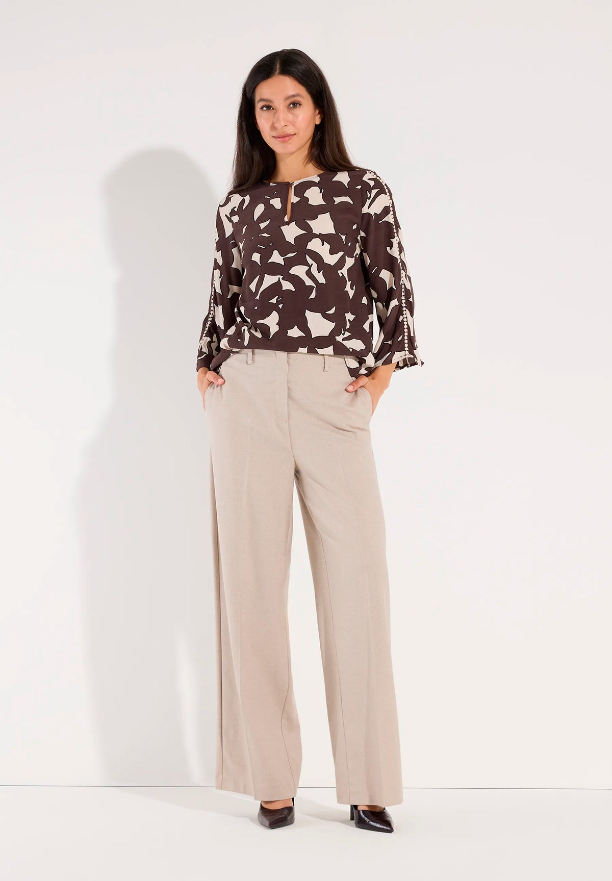 More &amp; More Mini Jacquard Women Printed Blouse SKU: 61072007_M3031 Image 02