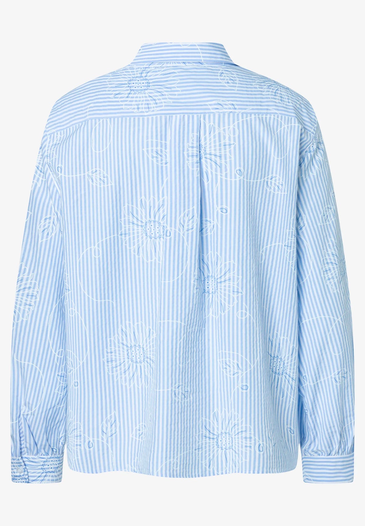 More &amp; More Jersey Stripe Wide Women Striped Blouse with Floral Design SKU: 61072009_M2319 Image 05