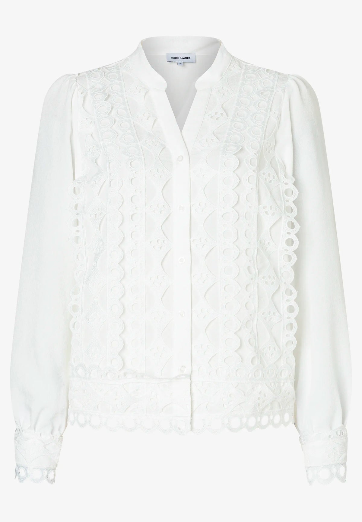 More &amp; More Off White Women Blouse with Lace Trim SKU: 61072013_M0041 Image 03