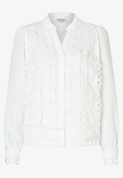 More &amp; More Off White Women Blouse with Lace Trim SKU: 61072013_M0041 Image 03