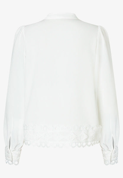 More &amp; More Off White Women Blouse with Lace Trim SKU: 61072013_M0041 Image 04