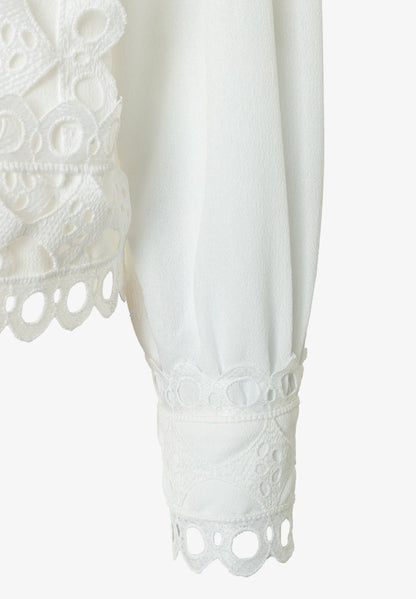 More &amp; More Off White Women Blouse with Lace Trim SKU: 61072013_M0041 Image 05