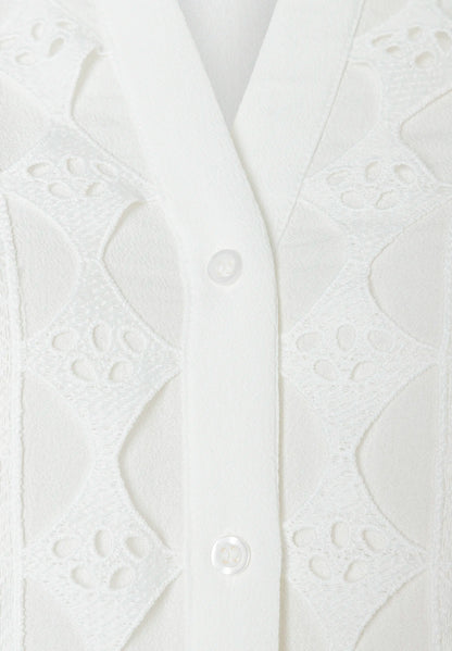 More &amp; More Off White Women Blouse with Lace Trim SKU: 61072013_M0041 Image 06