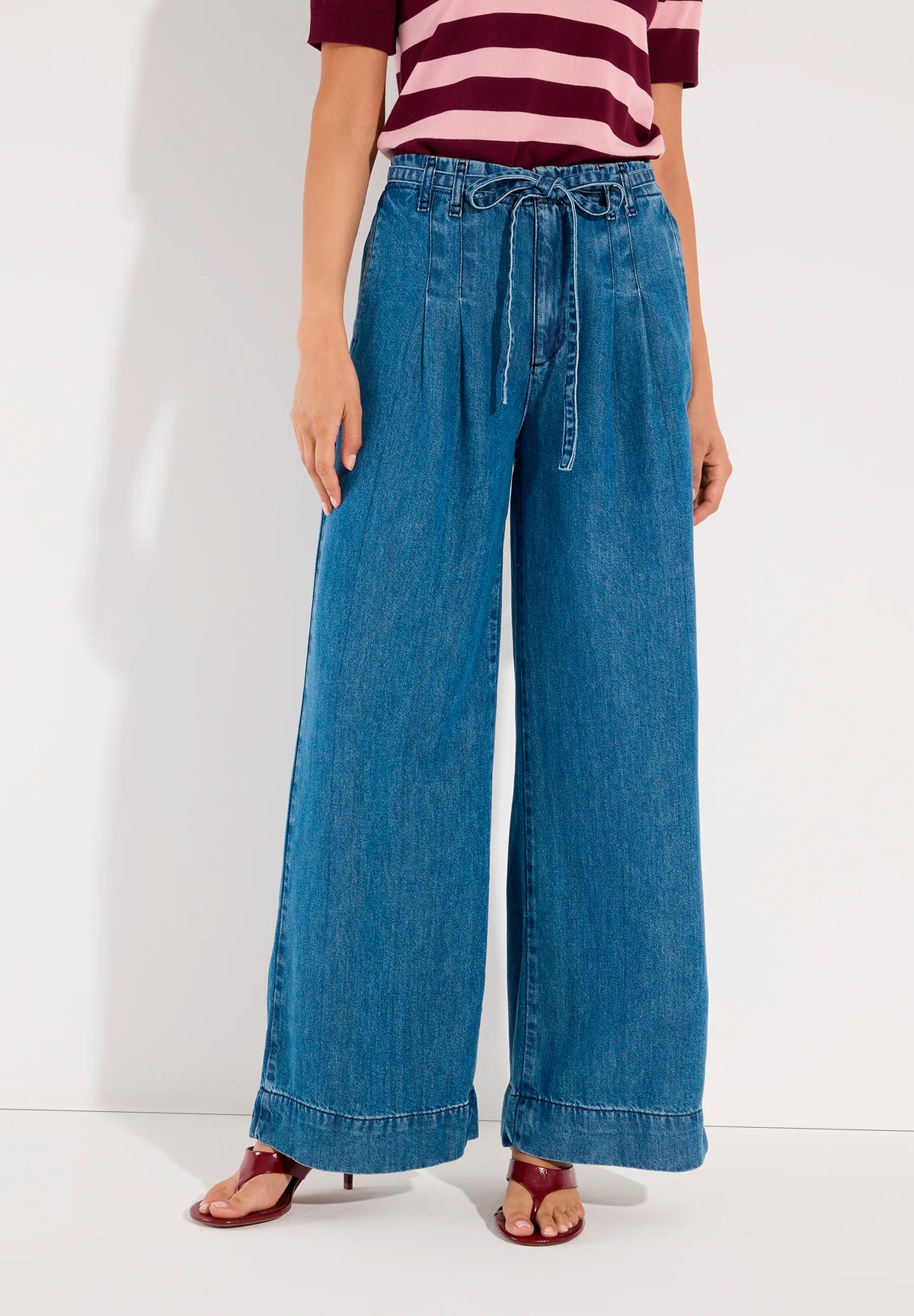 More &amp; More Middle Blue Denim Women Wide-Leg Jeans SKU: 61074200_M0962 Image 01