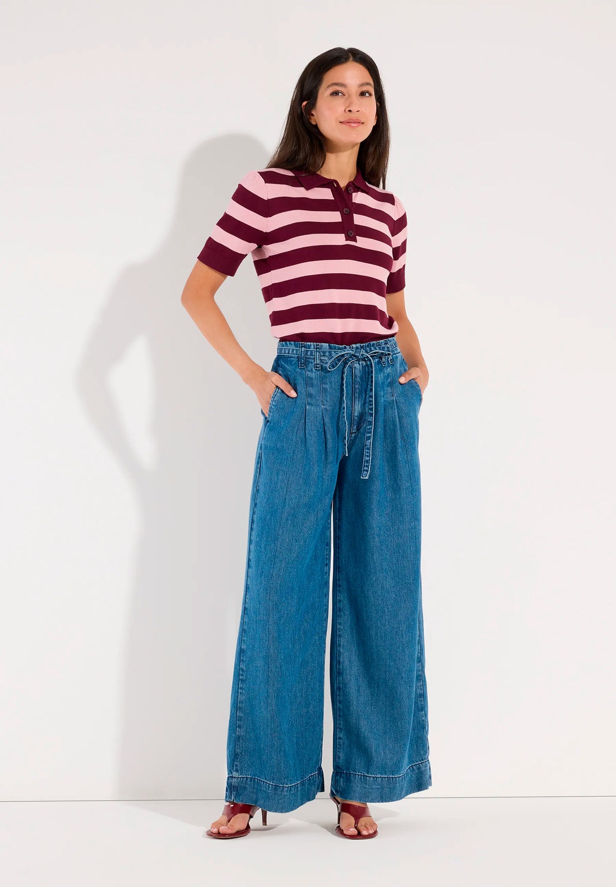 More &amp; More Middle Blue Denim Women Wide-Leg Jeans SKU: 61074200_M0962 Image 02