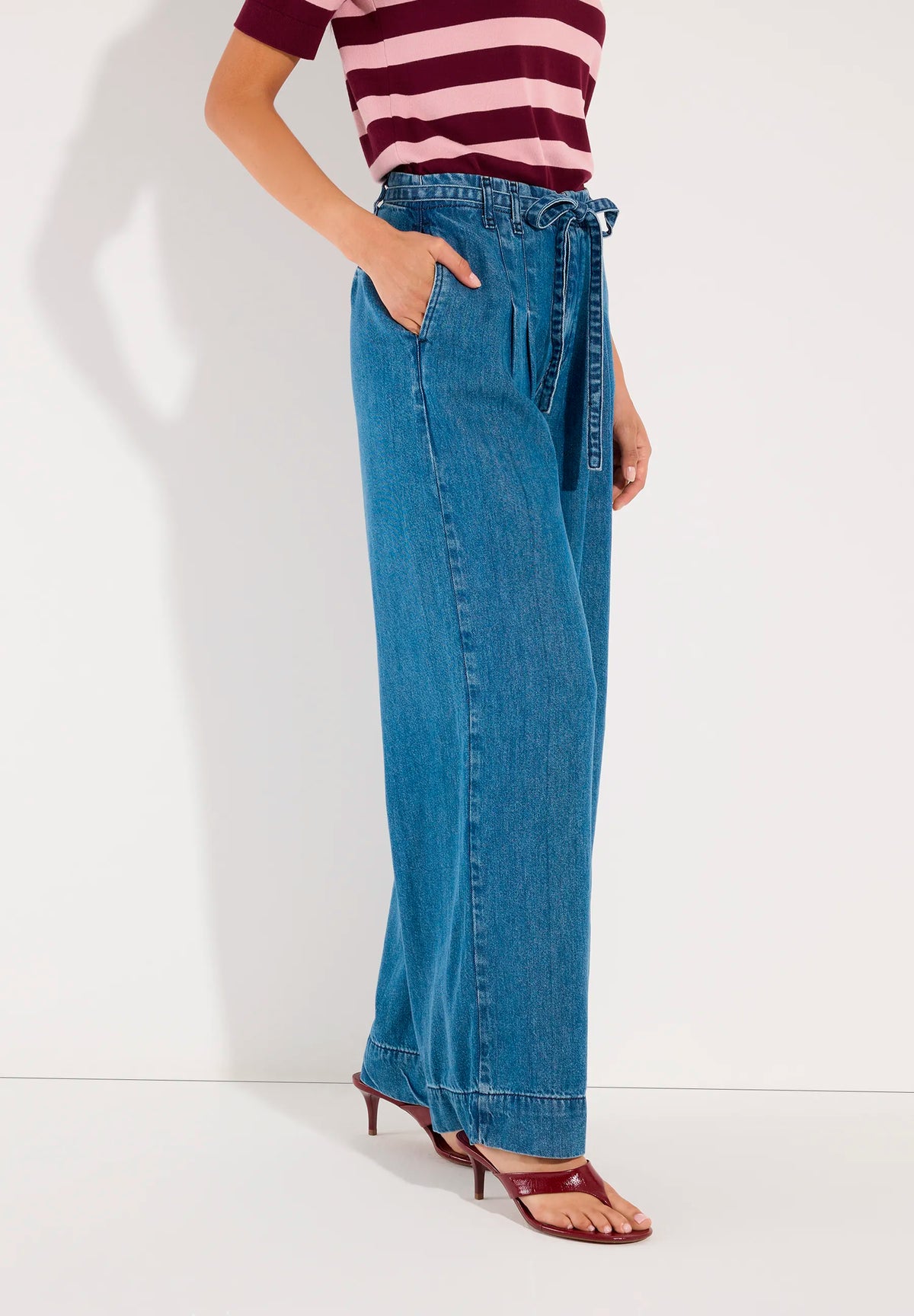 More &amp; More Middle Blue Denim Women Wide-Leg Jeans SKU: 61074200_M0962 Image 03