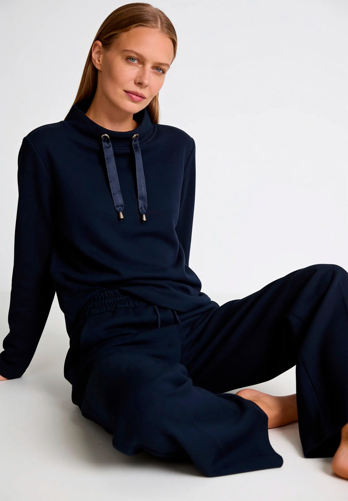 More &amp; More Marine Women Sweatshirt with Tunnel Collar SKU: 61080855_M0375 Image 01