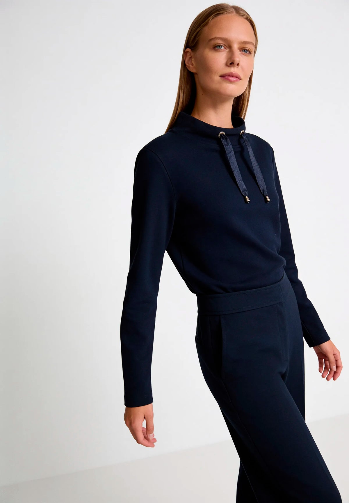 More &amp; More Marine Women Sweatshirt with Tunnel Collar SKU: 61080855_M0375 Image 02