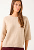 More & More Pale Stone Women Short-Sleeved Sweater with Cable Knit Texture SKU: 61081050_M0064 Image 01