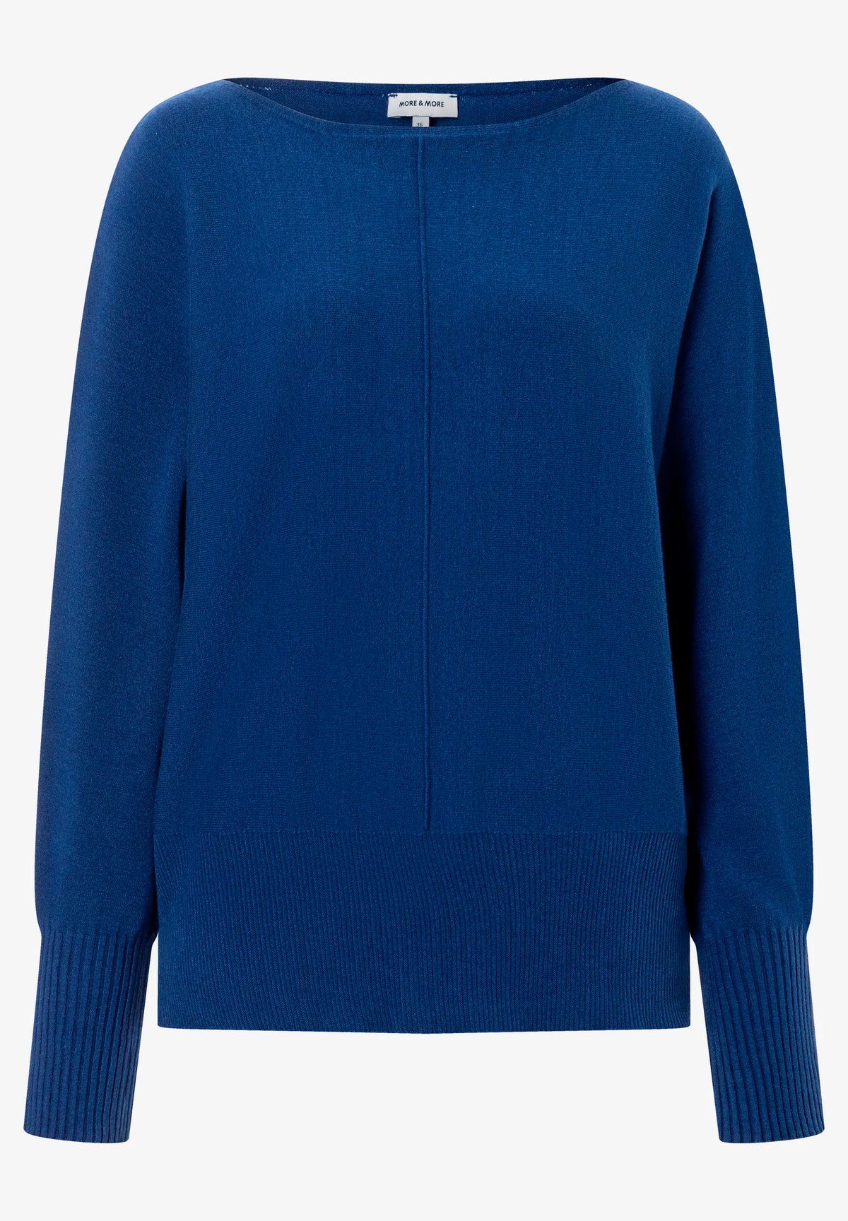 More &amp; More College Blue Women Fine Knit Sweater with Batwing Sleeves SKU: 61081059_M0350 Image 03