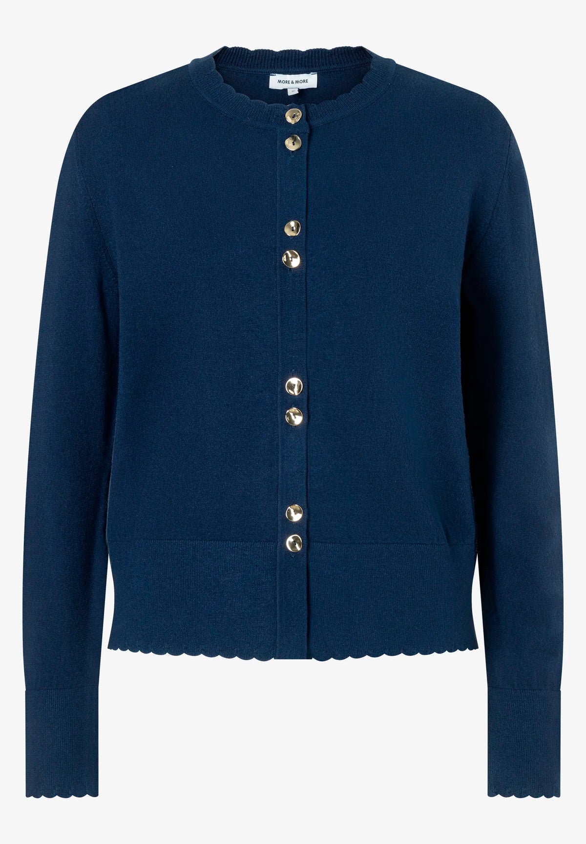 More &amp; More Midnight Blue Women Cardigan with Decorative Trim SKU: 61081254_M0373 Image 03