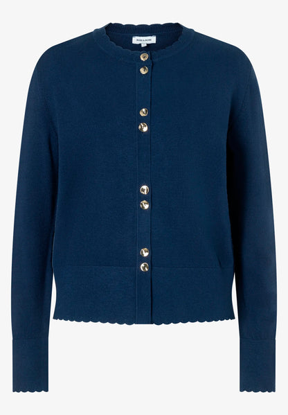 More &amp; More Midnight Blue Women Cardigan with Decorative Trim SKU: 61081254_M0373 Image 03