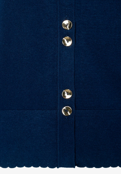 More &amp; More Midnight Blue Women Cardigan with Decorative Trim SKU: 61081254_M0373 Image 05