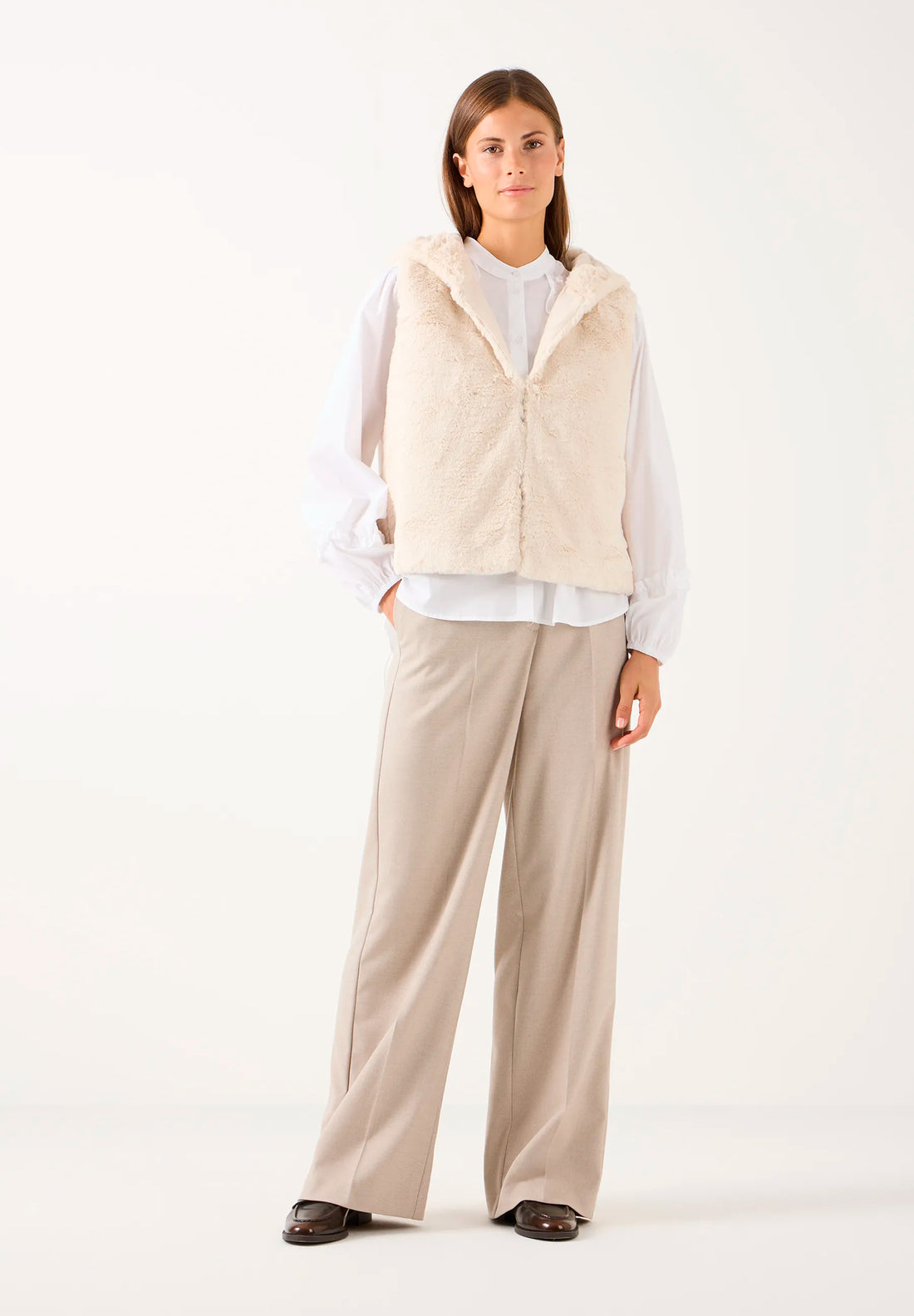 More &amp; More White Women Blouse with Ruffle Details SKU: 61082059_M0010 Image 02