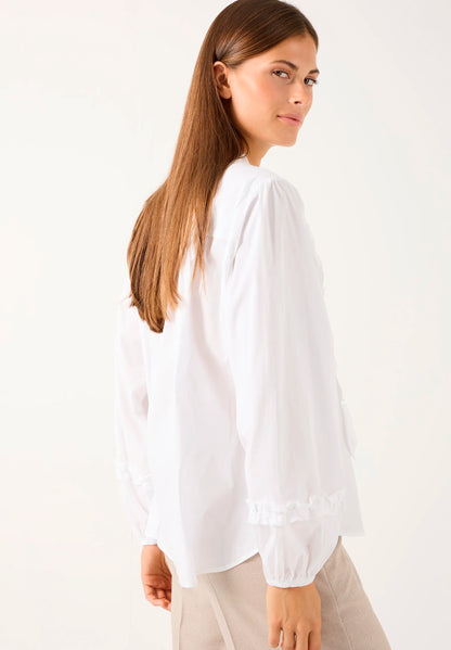 More &amp; More White Women Blouse with Ruffle Details SKU: 61082059_M0010 Image 03
