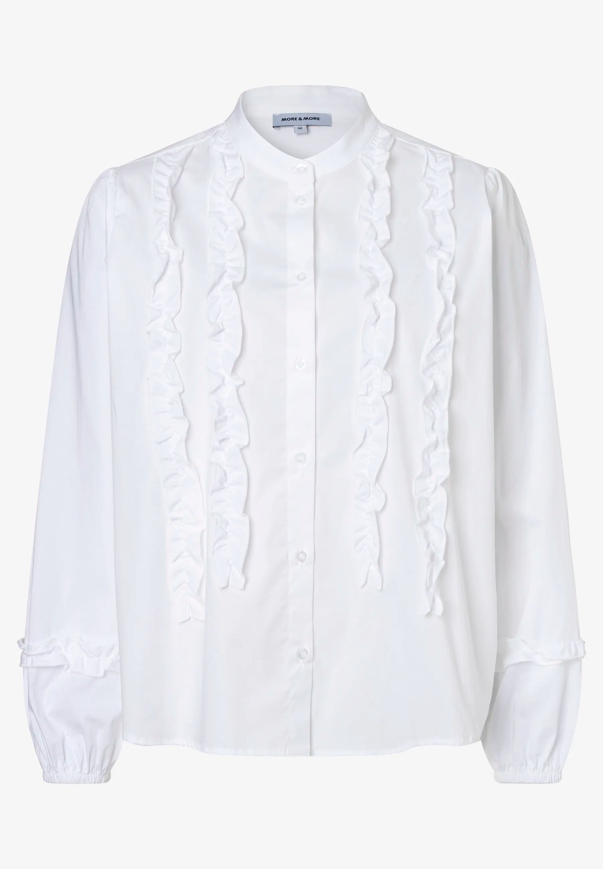 More &amp; More White Women Blouse with Ruffle Details SKU: 61082059_M0010 Image 04