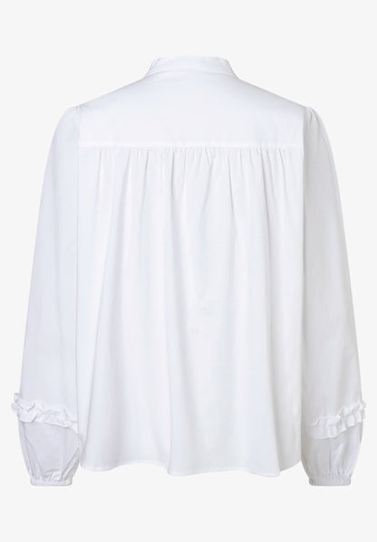 More &amp; More White Women Blouse with Ruffle Details SKU: 61082059_M0010 Image 05