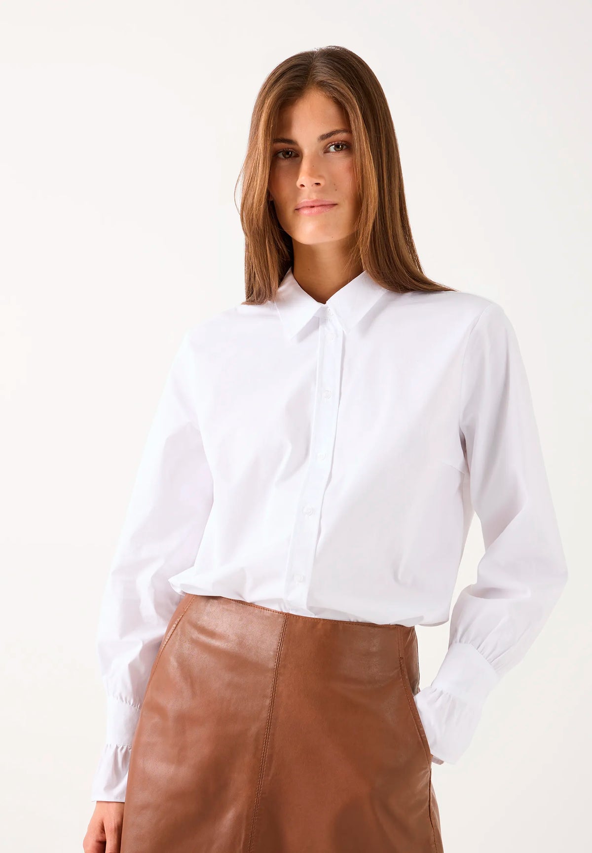 More &amp; More White Women Blouse with a Flounce on the Sleeve SKU: 61082060_M0010 Image 01