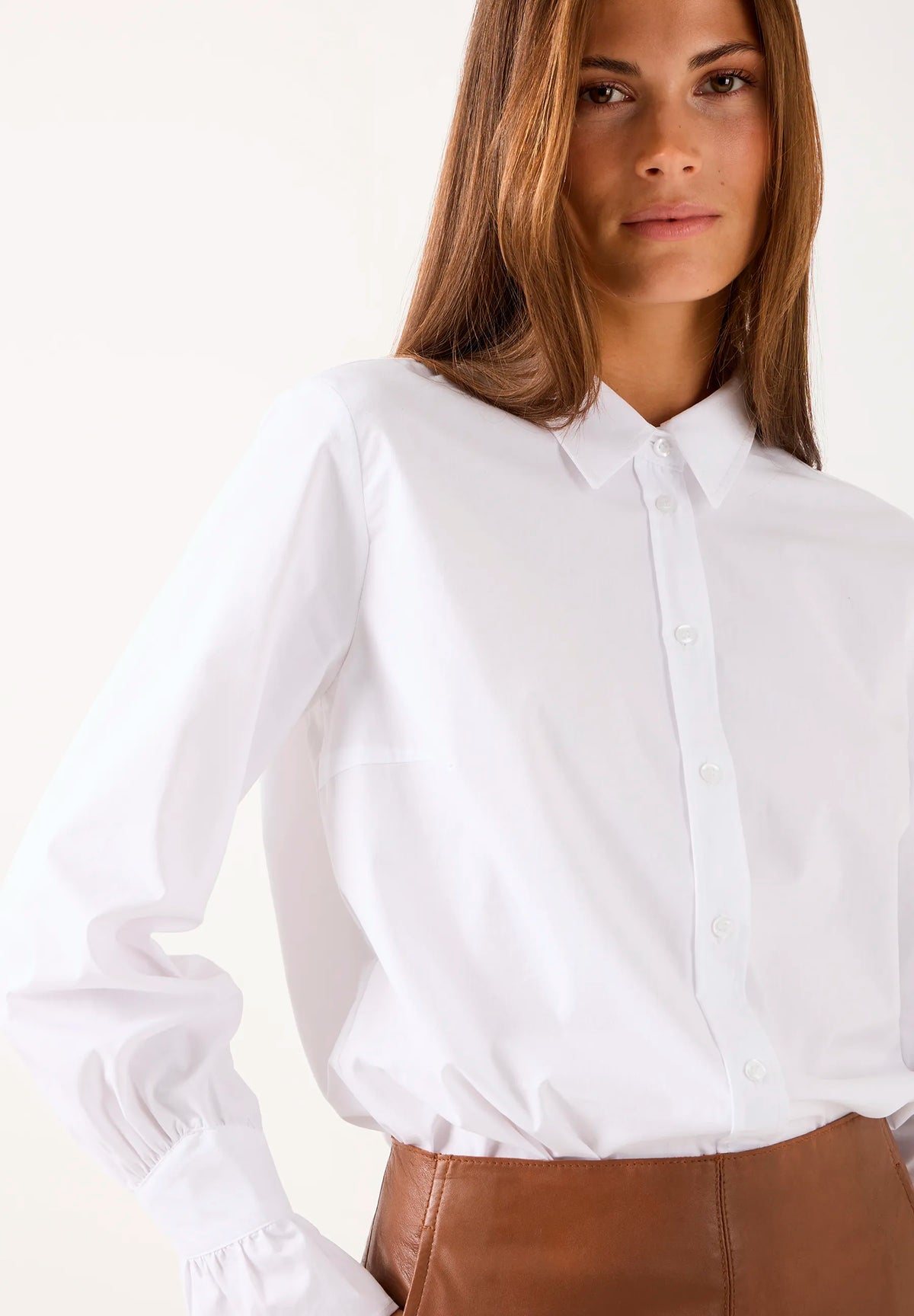 More &amp; More White Women Blouse with a Flounce on the Sleeve SKU: 61082060_M0010 Image 03
