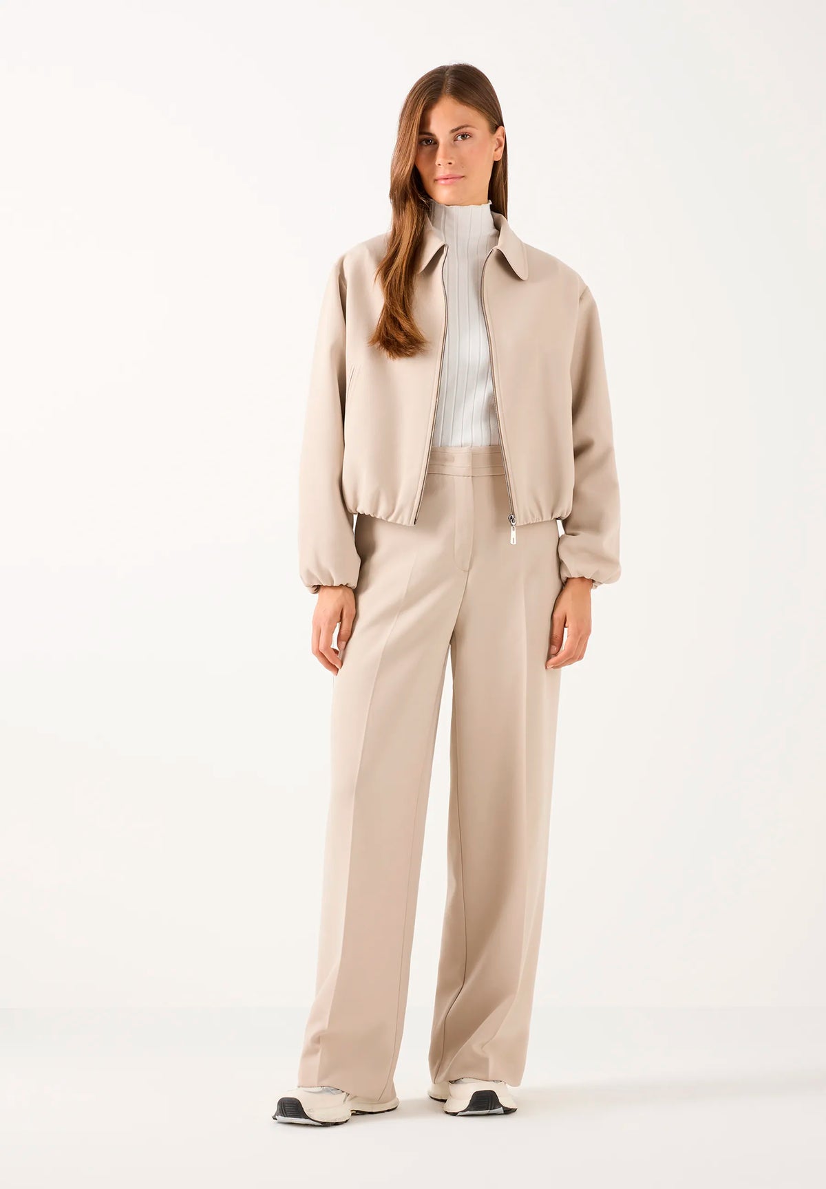 More &amp; More Pale Stone Women Straight Trousers SKU: 61084052_M0064 Image 02