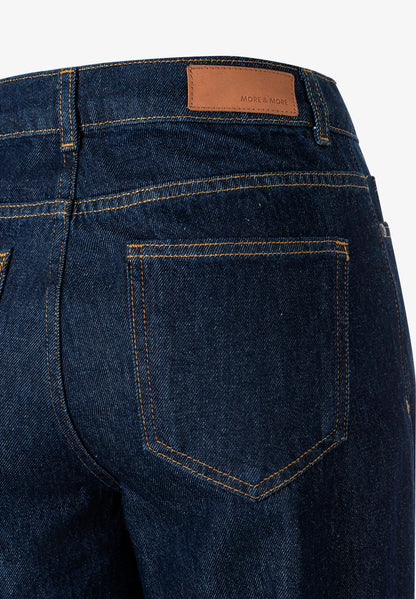 More &amp; More Rinse Wash Denim Dark Blue Women Jeans with a Roll-Up SKU: 61084251_M0970 Image 06