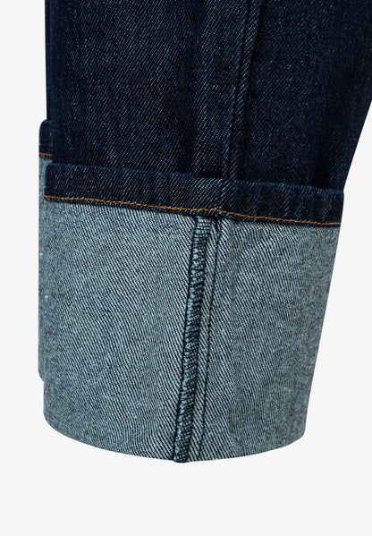 More &amp; More Rinse Wash Denim Dark Blue Women Jeans with a Roll-Up SKU: 61084251_M0970 Image 07