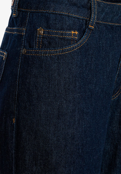 More &amp; More Rinse Wash Denim Dark Blue Women Jeans with a Roll-Up SKU: 61084251_M0970 Image 08