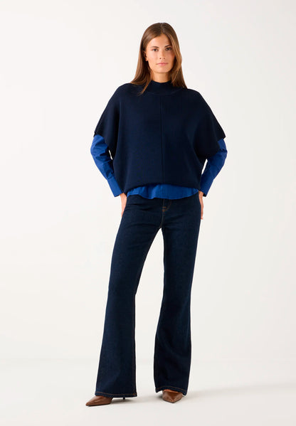 More &amp; More Rinse Wash Denim Dark Blue Women Bootcut Jeans SKU: 61084252_M0970 Image 02