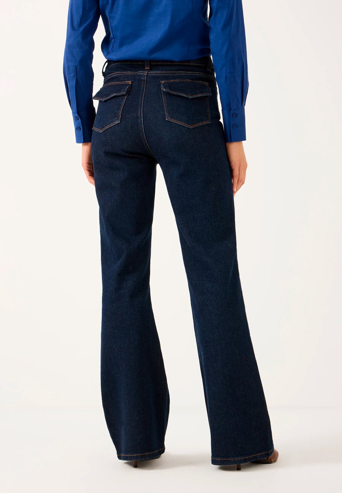 More &amp; More Rinse Wash Denim Dark Blue Women Bootcut Jeans SKU: 61084252_M0970 Image 04