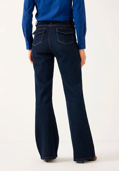 More &amp; More Rinse Wash Denim Dark Blue Women Bootcut Jeans SKU: 61084252_M0970 Image 04