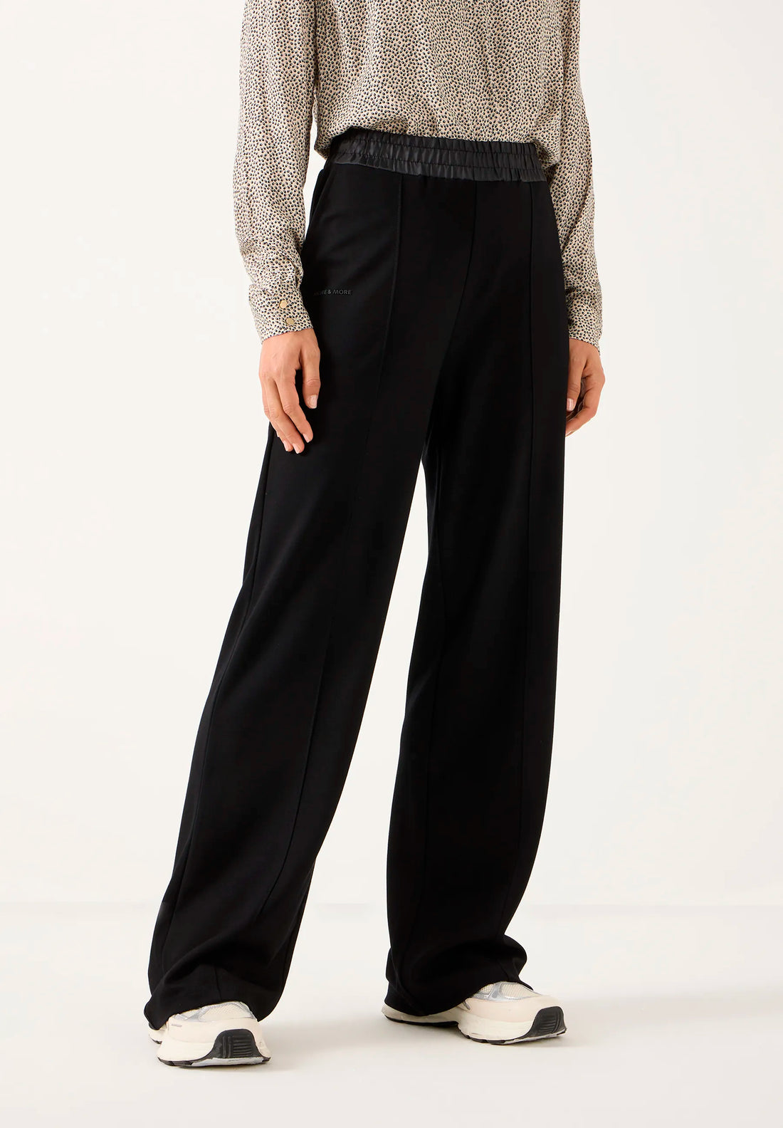 More &amp; More Black Women Jersey Trousers with Satin Waistband SKU: 61084801_M0790 Image 01