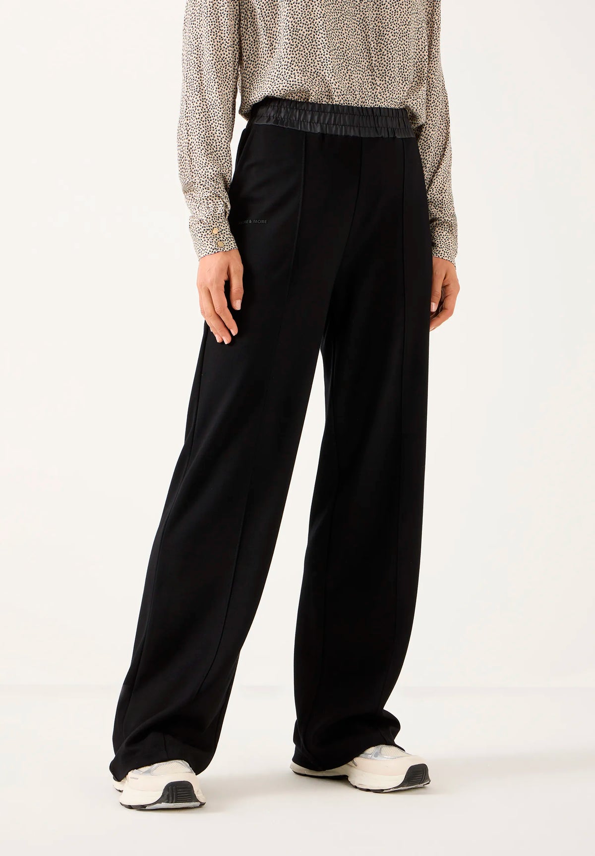 More &amp; More Black Women Jersey Trousers with Satin Waistband SKU: 61084801_M0790 Image 01