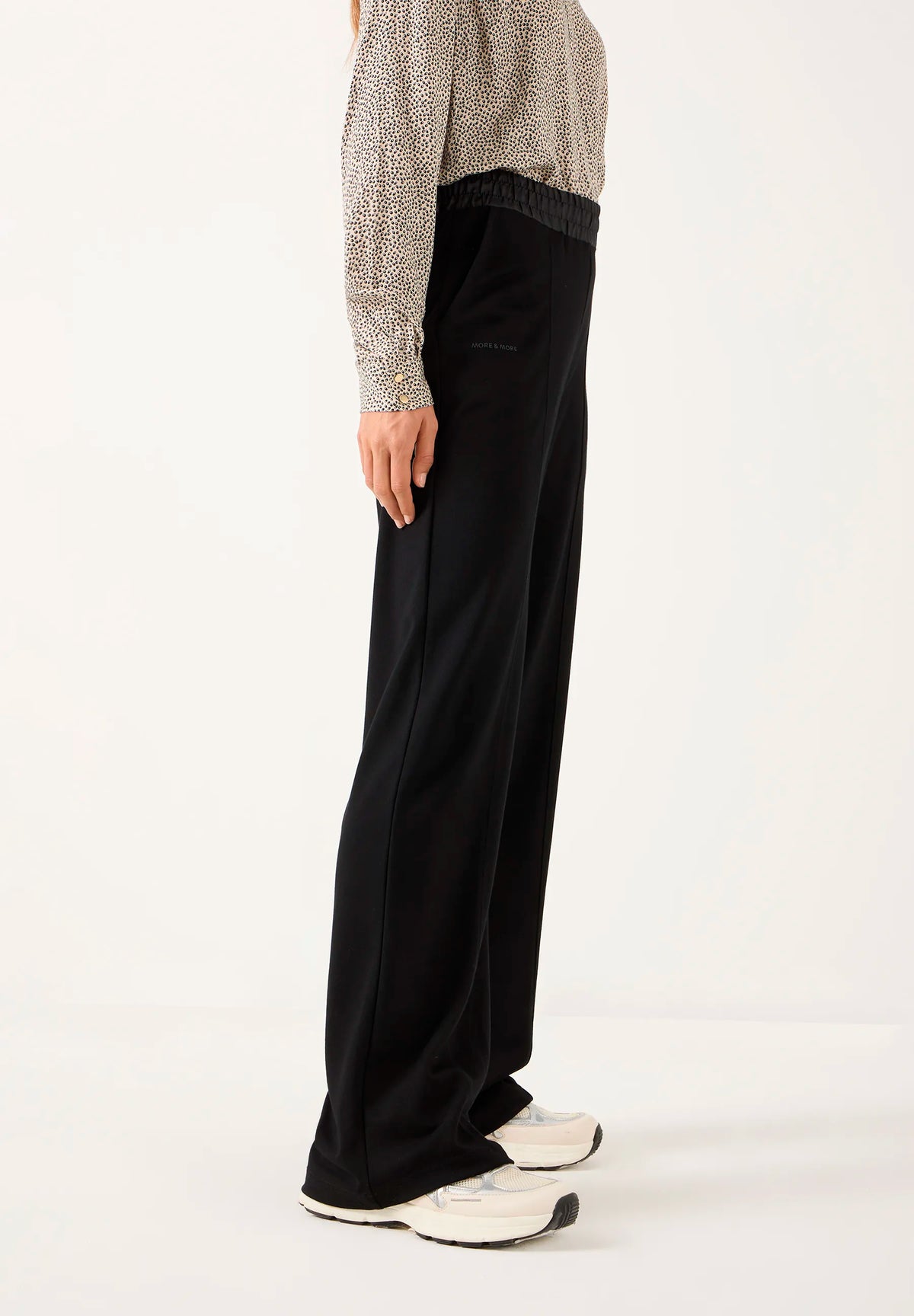 More &amp; More Black Women Jersey Trousers with Satin Waistband SKU: 61084801_M0790 Image 03