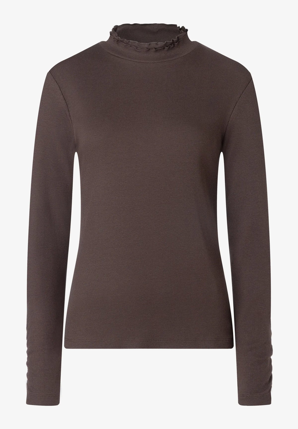 More &amp; More Espresso Brown Women Ribbed Top SKU: 61090005_M0279 Image 03
