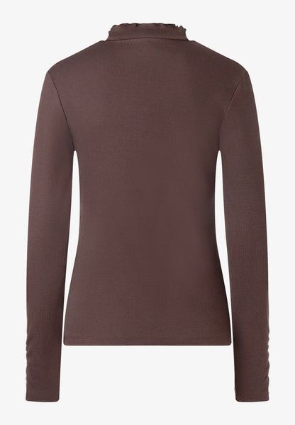 More &amp; More Espresso Brown Women Ribbed Top SKU: 61090005_M0279 Image 04