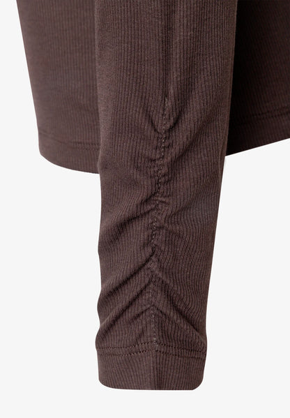 More &amp; More Espresso Brown Women Ribbed Top SKU: 61090005_M0279 Image 06