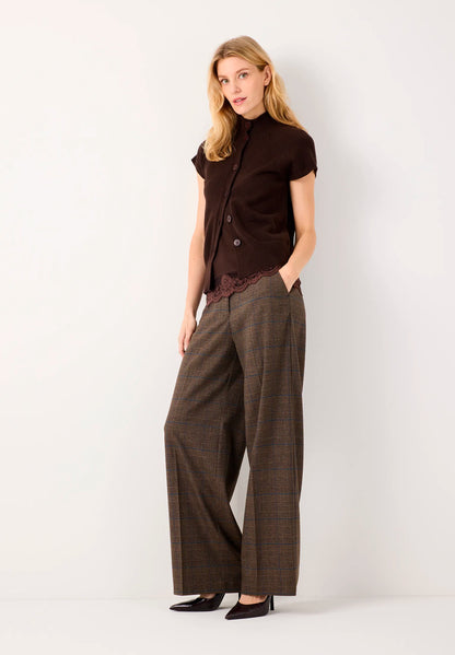 More &amp; More Espresso Brown Women Top with Lace Hem SKU: 61090057_M0279 Image 02