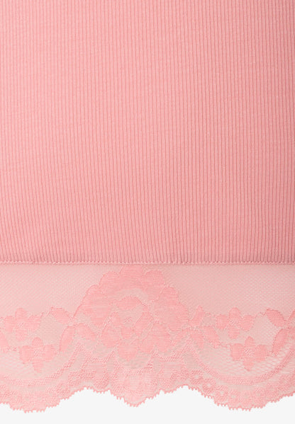 More &amp; More Mellow Rose Women T-Shirt with Lace Hem SKU: 61090082_M0858 Image 04