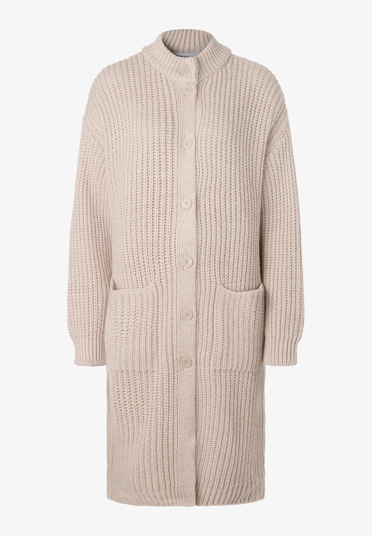 More &amp; More Powder Creme Women Long Knit Coat SKU: 61091205_M0031 Image 03