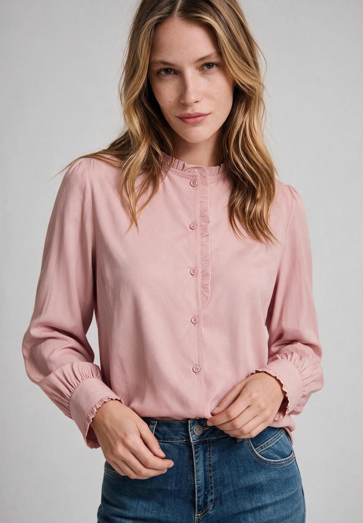 More &amp; More Mellow Rose Women Blouse with Ruffle Details SKU: 61092000_M0858 Image 01